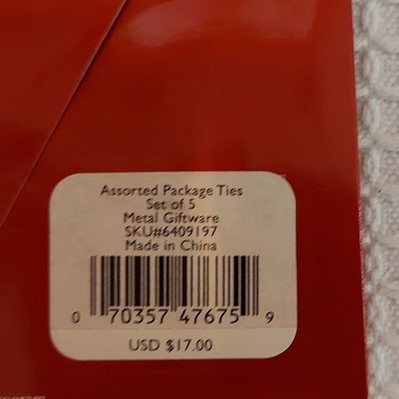 NWT Gorham 1831 Silver type metal Package or Gift Ties - set of 5 - Picture 6 of 7